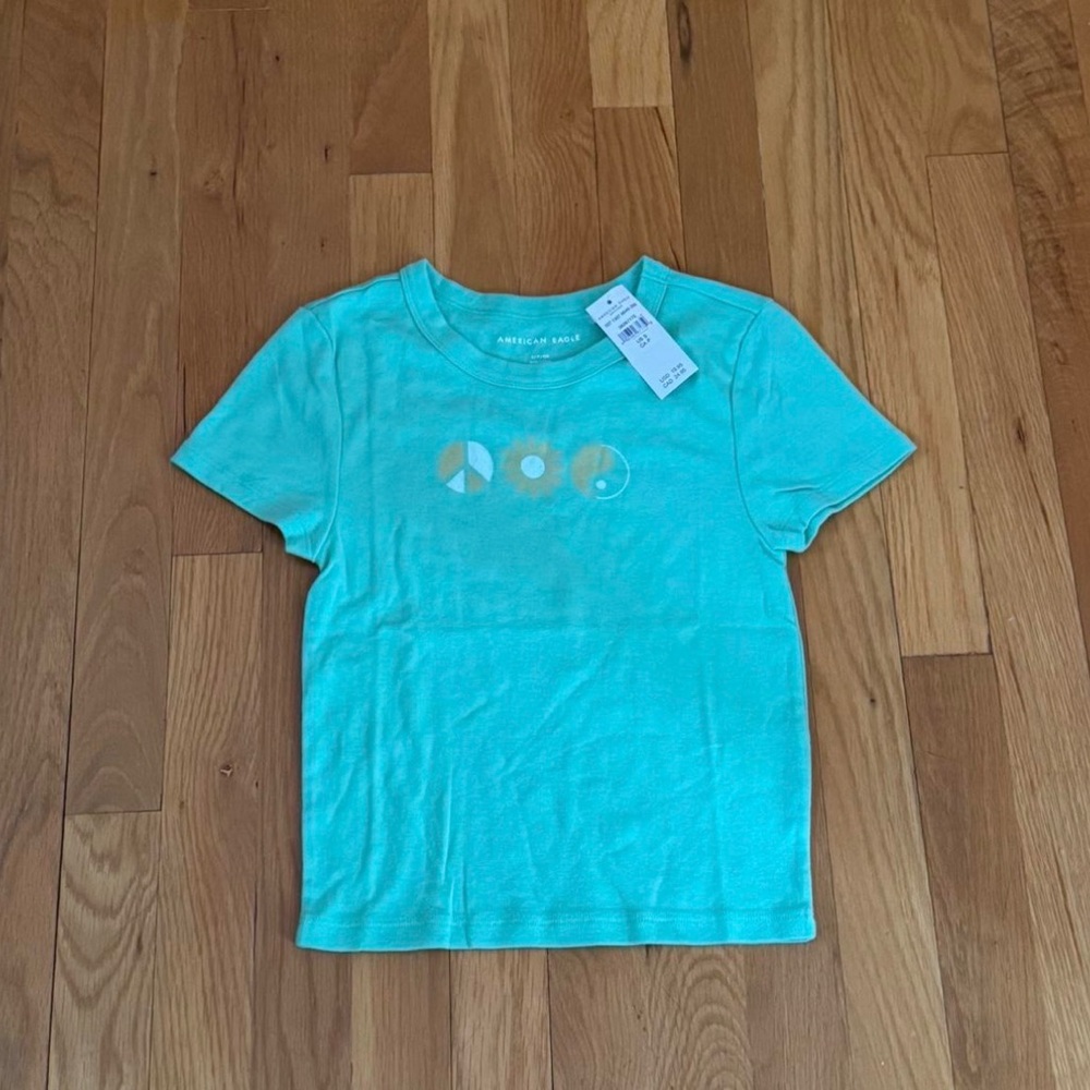 American Eagle Outfitters Kids Teal T-Shirt